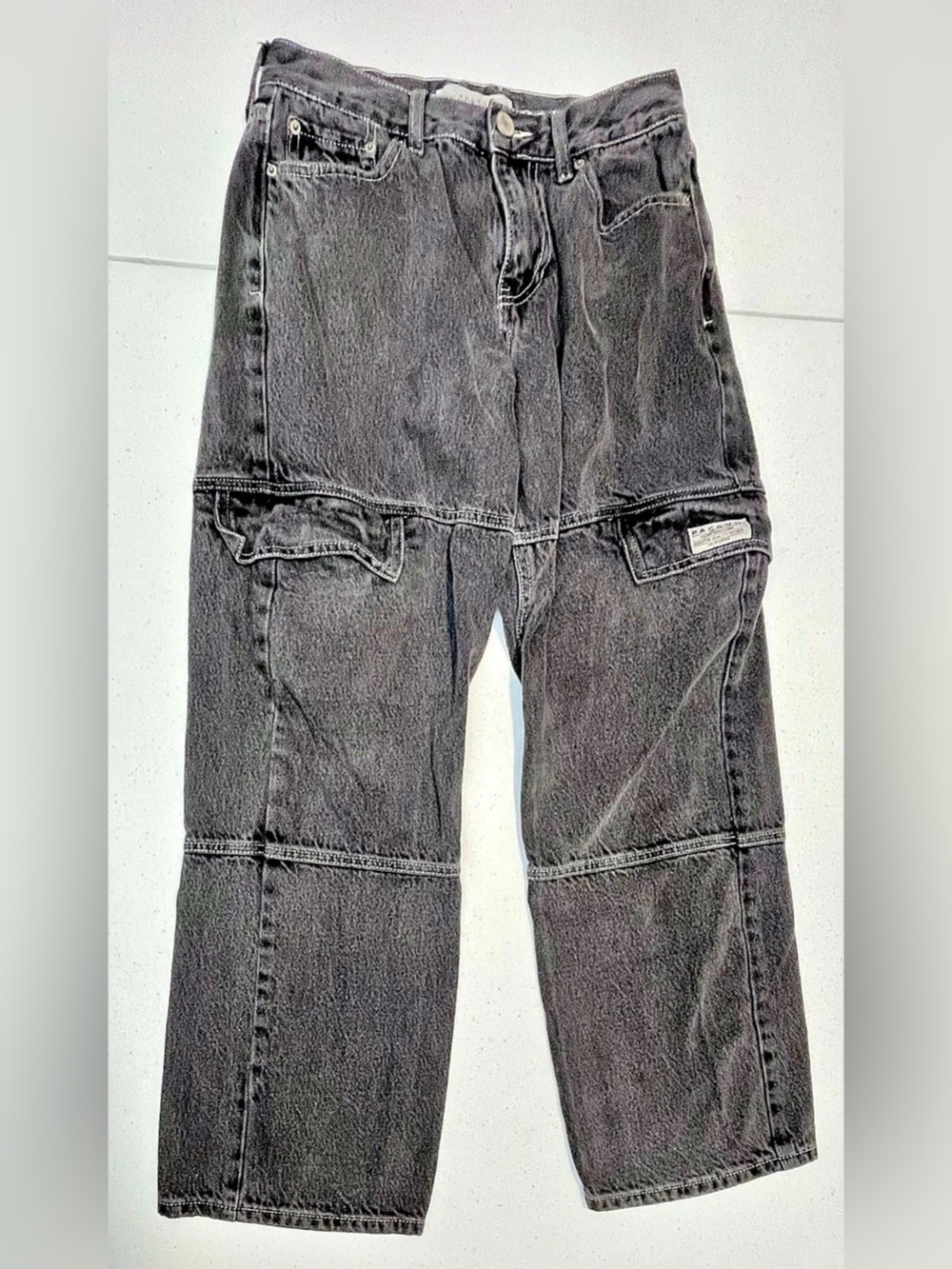 PacSun Baggy Cargo Jeans in Gray Waist 29-30